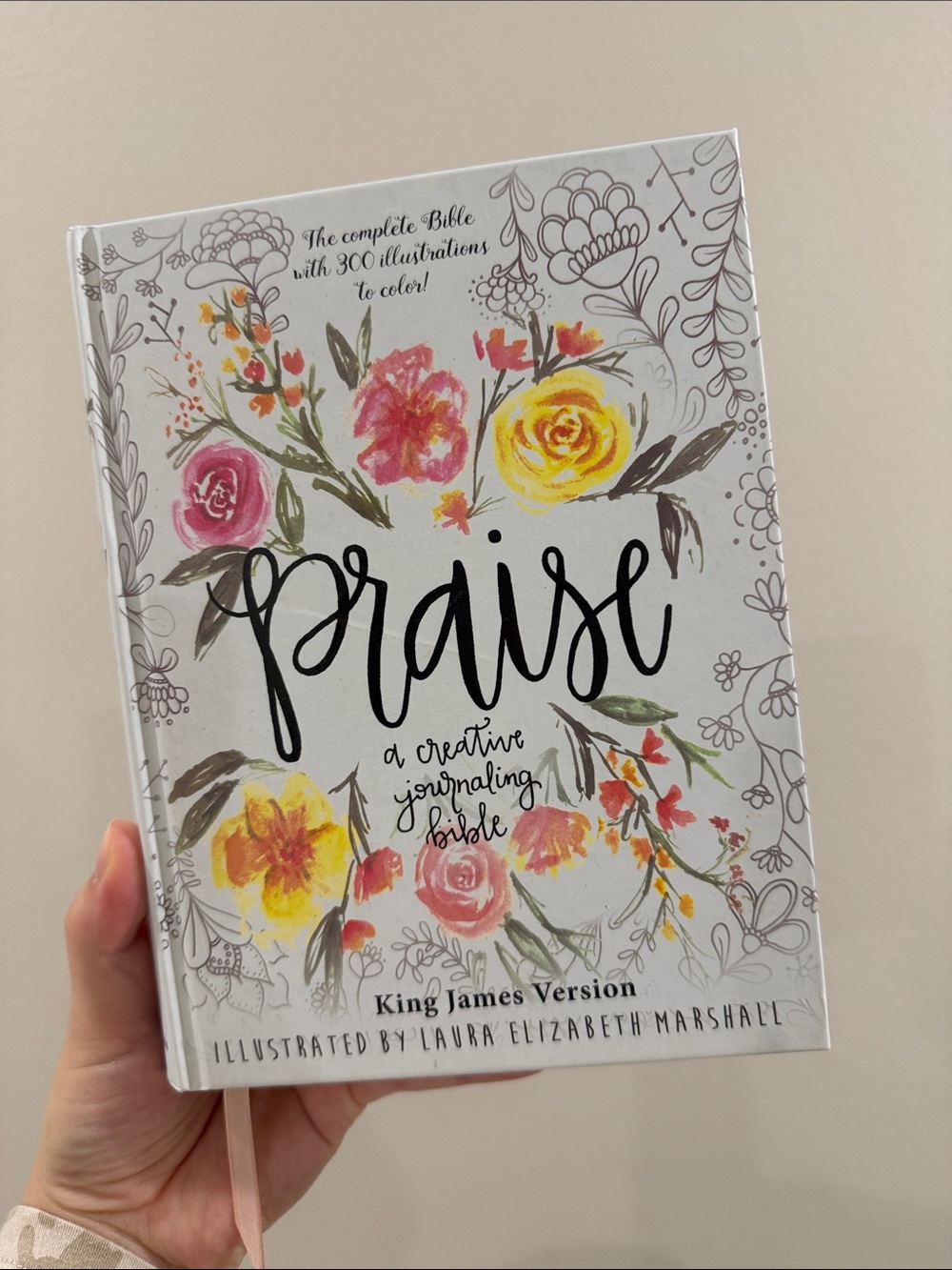 Praise Creative Journaling Bible - Floral White Cover